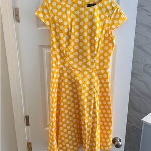 Yellow Polka Dot Fit & Flare Dress